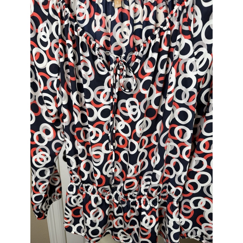 Ellen Tracy Women Size L Retro Blouse Office Professional - Picture 5 of 11